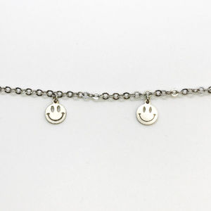 Sterling Silver cz Happy Face Shaped Bracelet